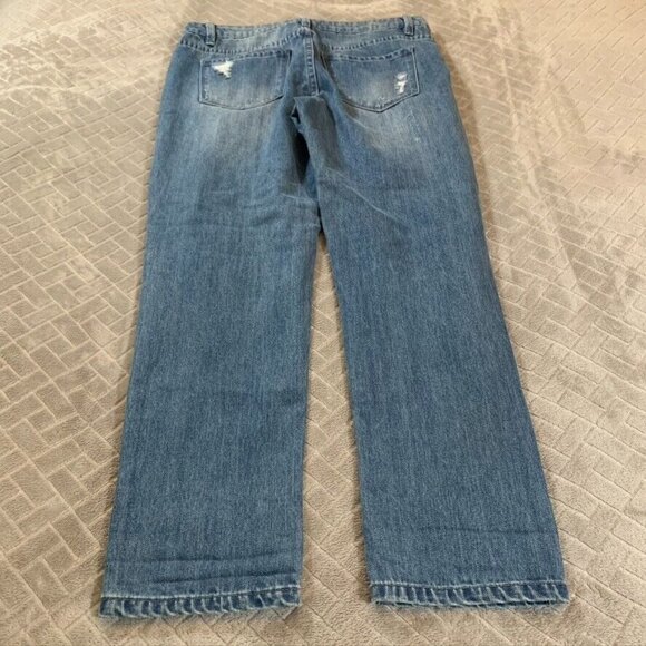 Rachel Roy Womens 28 Denim Jeans Blue Straight Ankle Distressed 100% Cotton - Picture 9 of 12